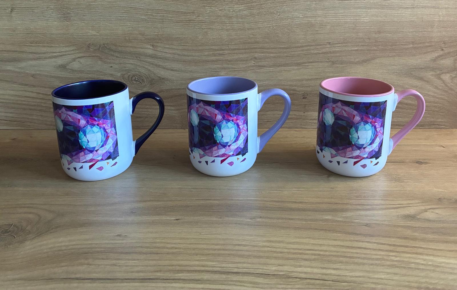 Kubek SLIM – Geometria - RÓŻOWY - obrazek 4