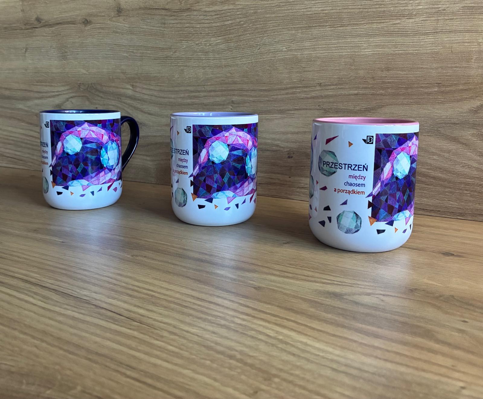 Kubek SLIM – Geometria - RÓŻOWY - obrazek 3