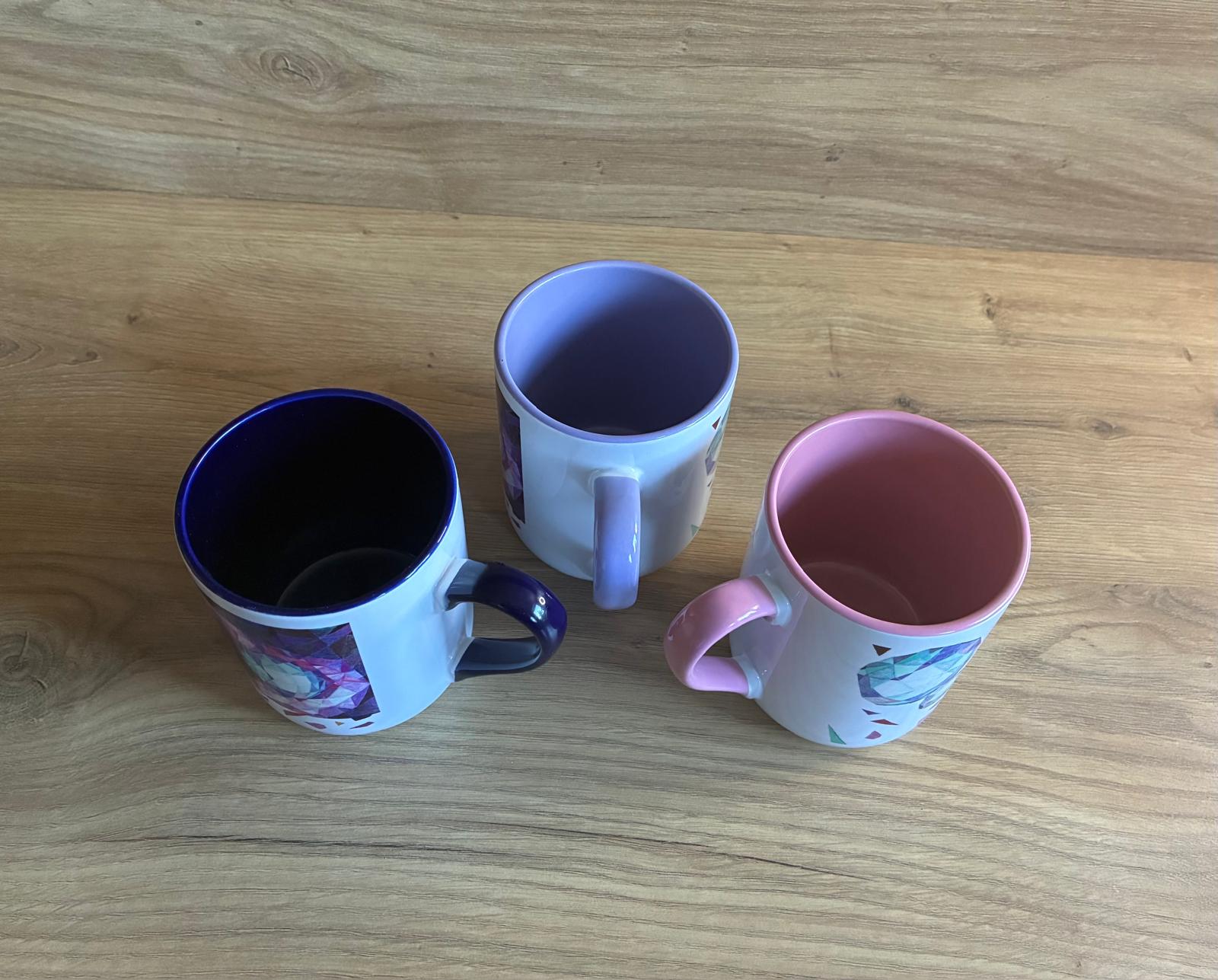 Kubek SLIM – Geometria - RÓŻOWY - obrazek 2