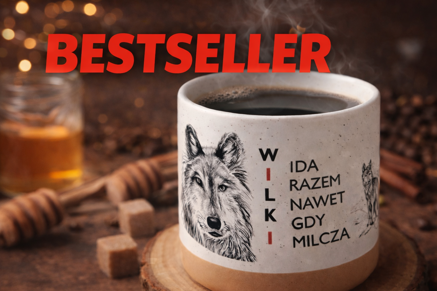 kubek ceramiczny terra kolekcja wilki