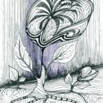 Plakat kwiat Alicji – autorska grafika Black Format & Words