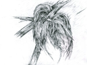 plakat autorska grafika zagubione skrzydłą