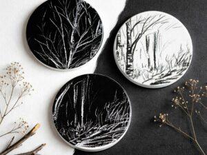 Podstawki ceramiczne - Brzozy